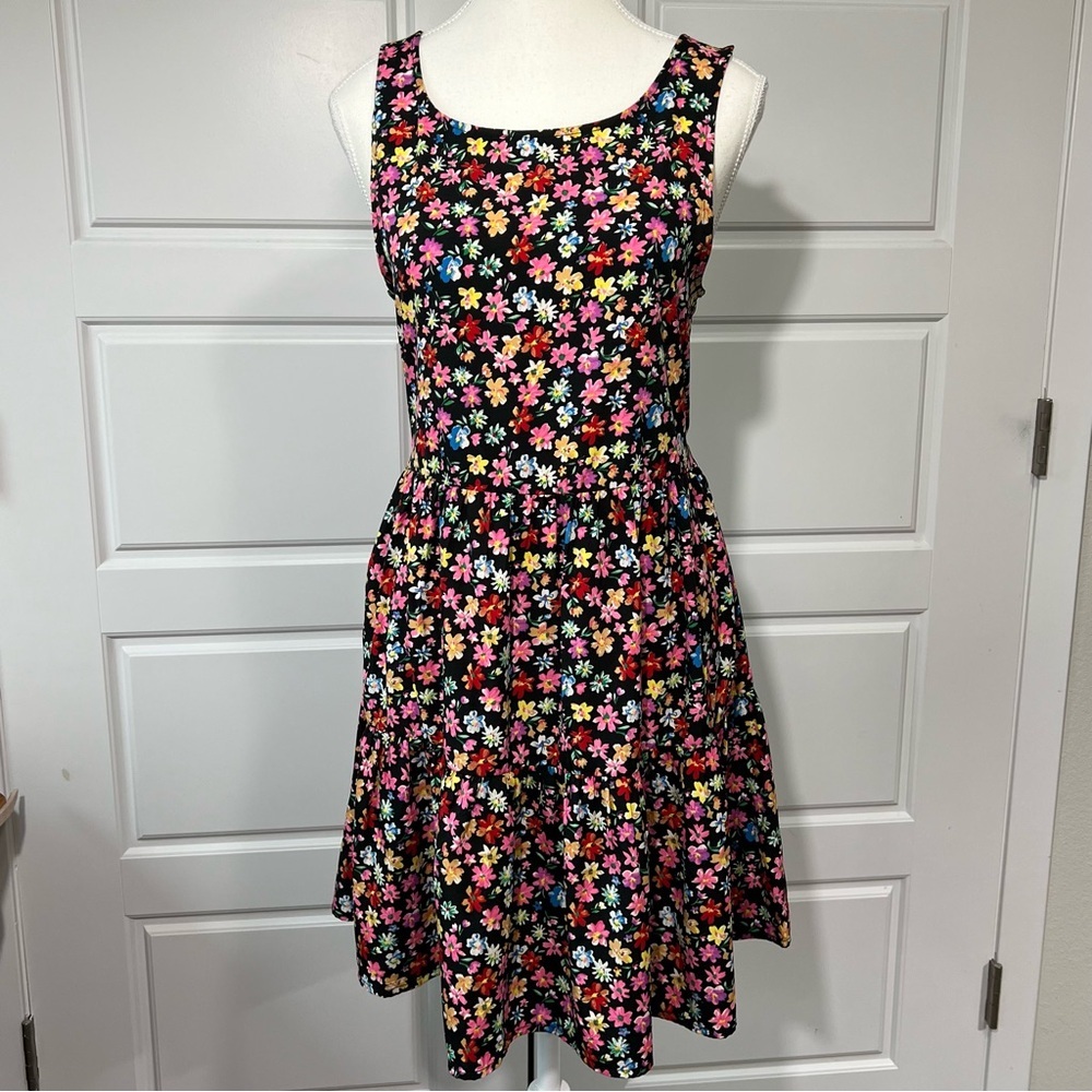 Band of Gypsies SM Women's Floral Sleeveless Criss Cross Back Mini Dress